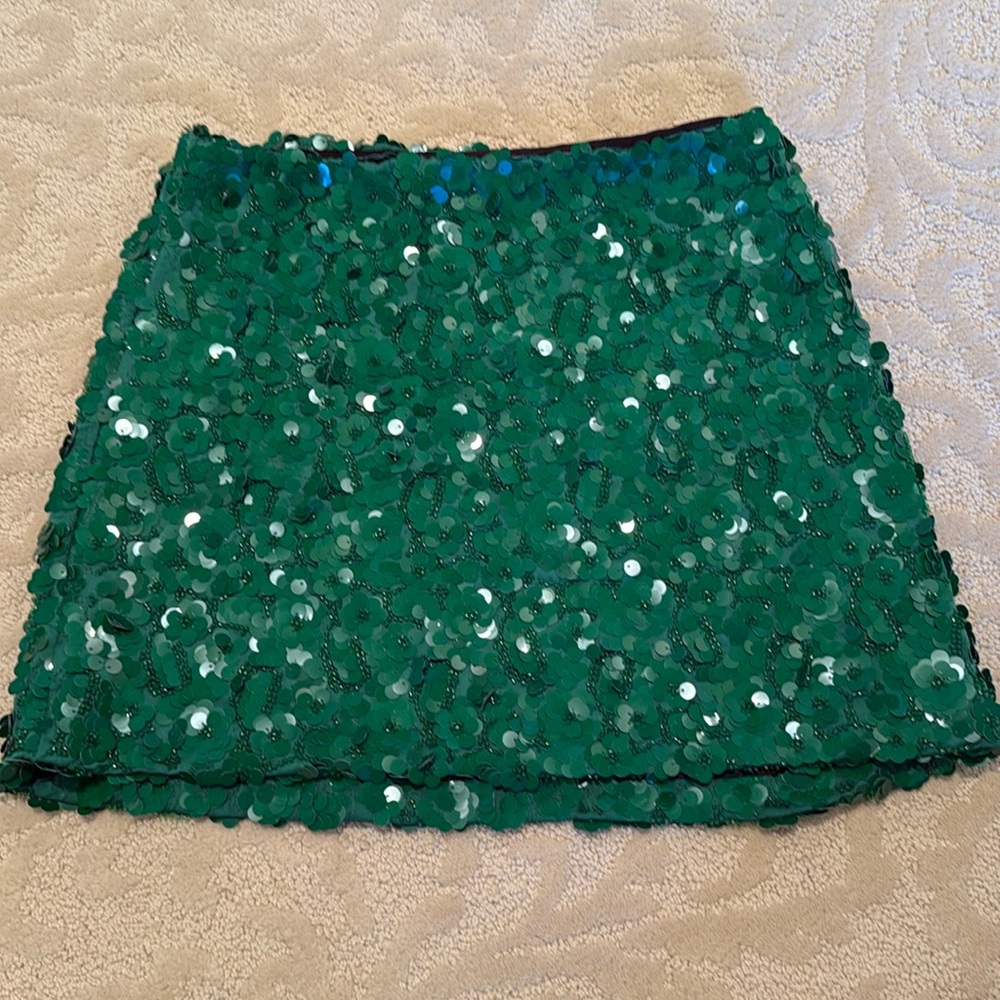 Zara Green Detailed Skirt